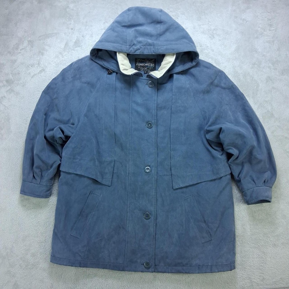 Forecaster Sporto Hooded Winter Coat Jacket Blue Womens Large Petite